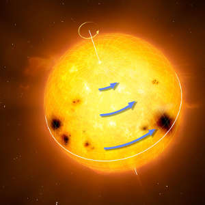 Sun-like stars rotate differentially, with the equator rotating faster than the higher latitudes.