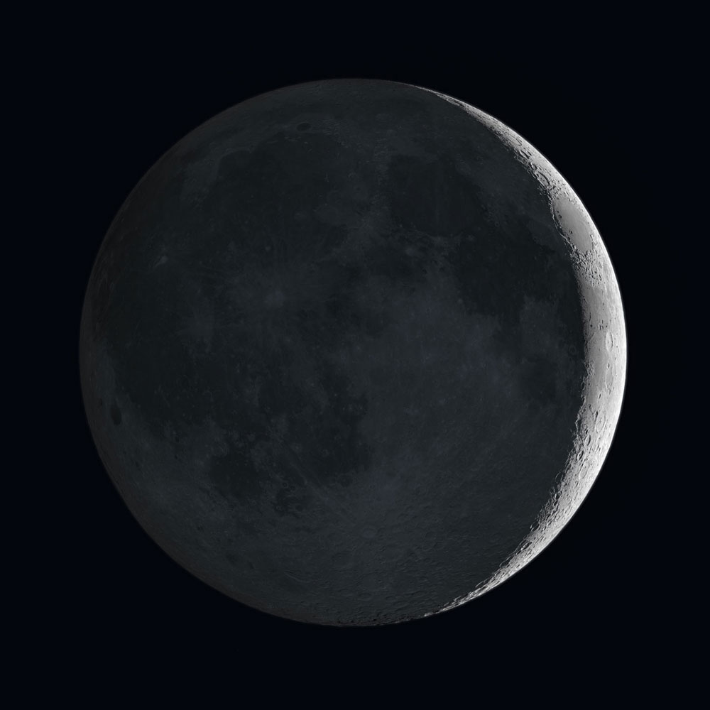 月面の地球照（イメージ画像）