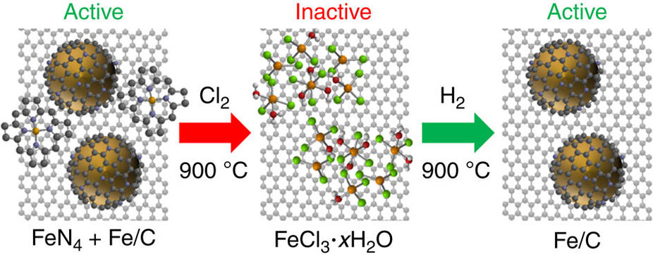 非貴金属酸素還元触媒の活性種としての炭素封入鉄ナノ粒子の特定