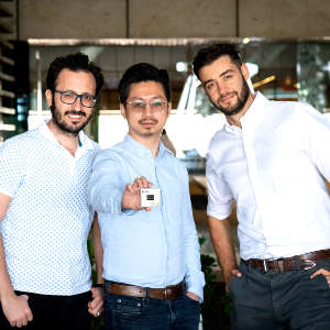 Left to right: Postdoctoral fellows Erkan Aydin (KAUST), Yi Hou (University of Toronto) and Michele De Bastiani (KAUST) are part of an international team that has designed a new type of tandem solar cell that combines industry-standard silicon manufacturing with new perovskite technology.