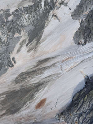 Mont Blanc, in the European Alps, shows traces of dust five months after the dust storms.