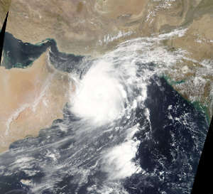 Image of Tropical Cyclone Gonu, captured by NASA’s satellite-borne Moderate Imaging Spectroradiometer (MODIS)