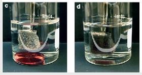 
Snapshots showing the adsorption of an oil droplet by the artificial sponge in water with a pH of 6.5.

