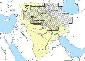 
Thick black line with hashed fill represents the region for which GRACE data were extracted and supporting data sets compiled.
