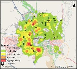 
Density of civilian deaths in Baghdad
