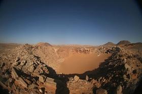 
Fish-eye picture of the 45-metre wide Kamil Crater
