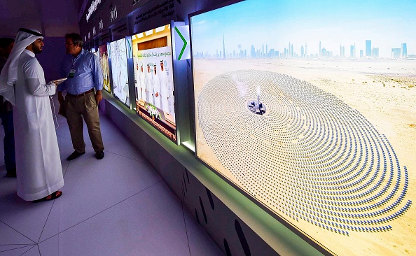 Mohammed bin Rashid Al-Maktoum Solar Park, UAE. Credit:&nbsp;STRINGER/AFP via Getty Images