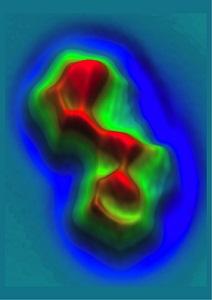 
A low-pass filtered three-dimensional representation of the unknown compound.
