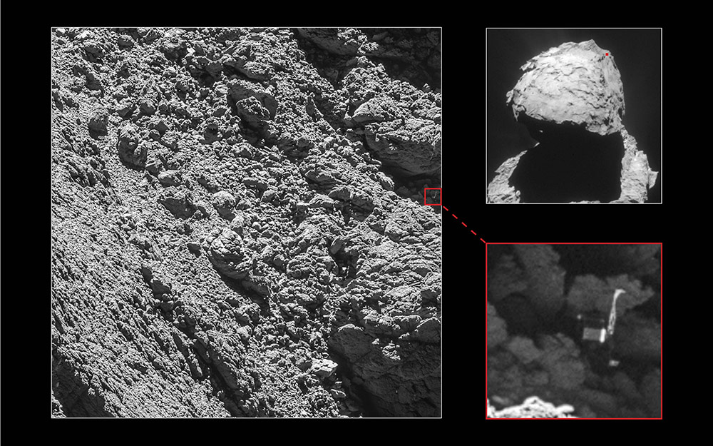 67P/チュリュモフ・ゲラシメンコ彗星におけるフィラエの最終着陸地。