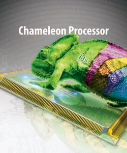 カメレオンの体色さながらにハードウエアの機能を変えられることから「カメレオン・プロセッサー」の愛称が付けられた、再構成可能な不揮発性マイクロプロセッサー。