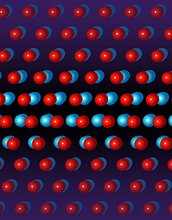 白金ナノ粒子のらせん転位の原子分解能3D画像。